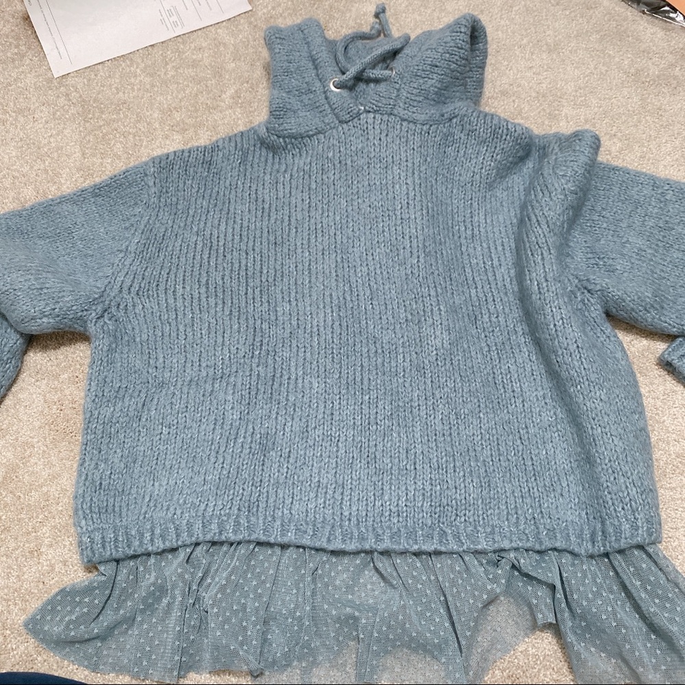 zara blue sweater